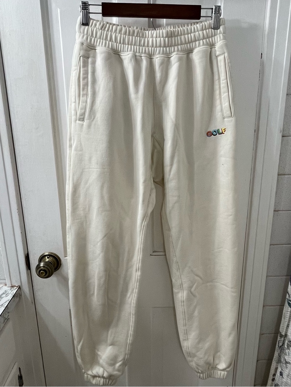 Golf Wang Multi 3D Logo Sweatpants Cream Off-White Men’s XS